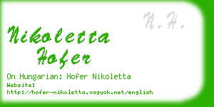 nikoletta hofer business card